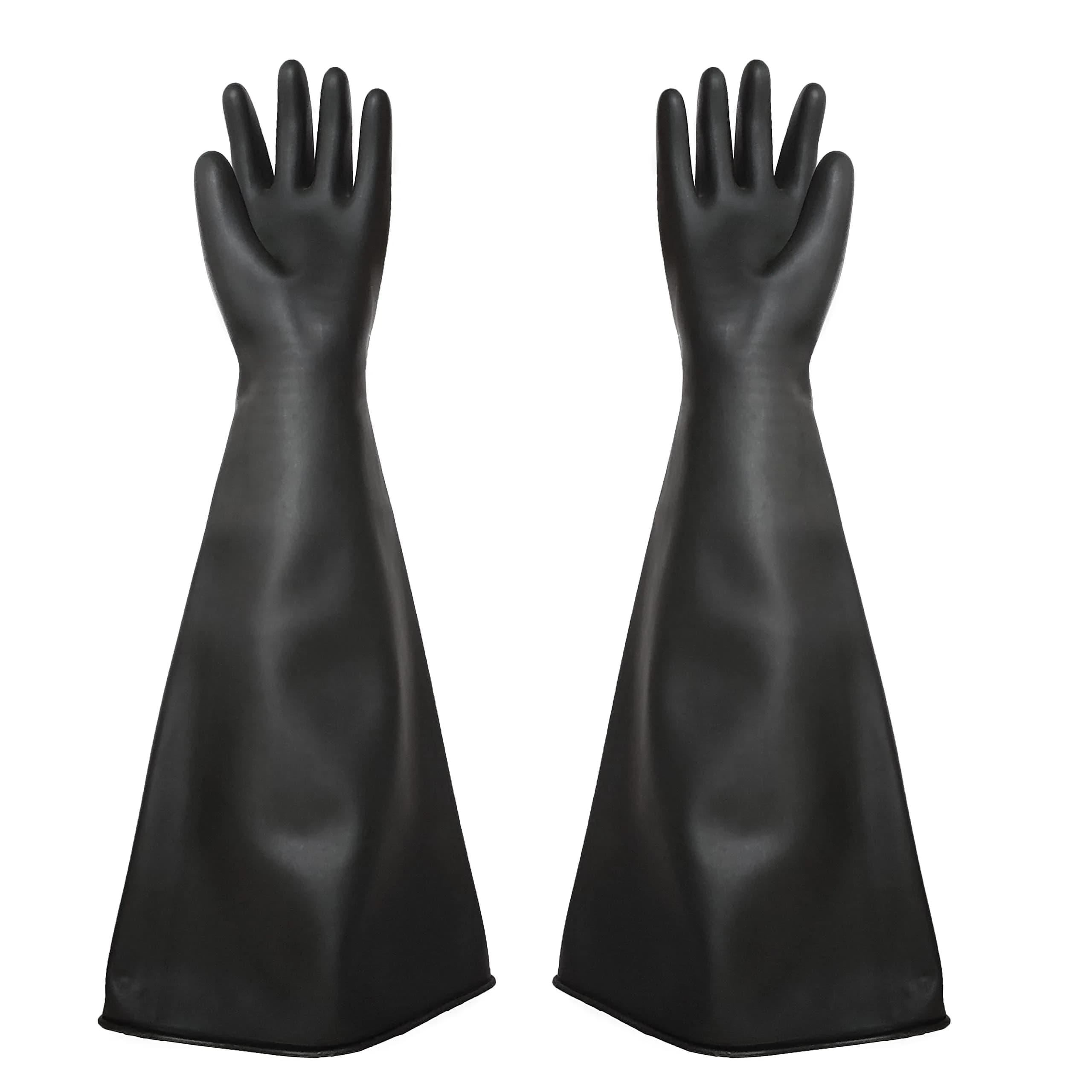 HOLDWIN Heavy Duty Sandblasting Gloves Set Rubber Gloves | 24.8" Impact-Resistant, Wear-Resistant, High-Pressure Durable (enables safe sandblasting) — Black 27.5" Gloves