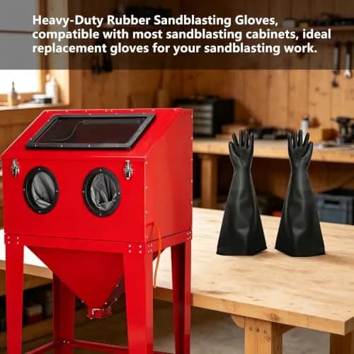 HOLDWIN Heavy Duty Sandblasting Gloves Rubber Gloves for Sandblaster 27.5" | High Wear Resistance & Safety thumbnail 5
