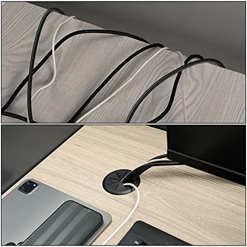 HYCC Black 2 Pack 2 Inch Flexible Desk Grommet | Organizes Wires Effectively thumbnail 6