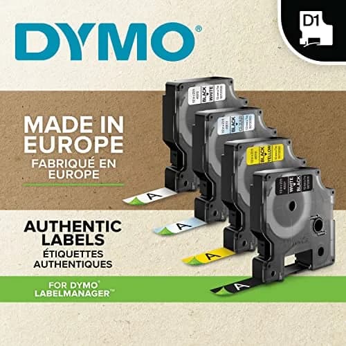 DYMO D1 Label Tape 12mm (1/2 Inch) x 7m (23 Feet) Black on White | 2-Pack for LabelManager & LabelWriter Duo thumbnail 3