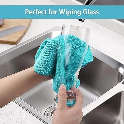 HOMEXCEL Microfiber Cleaning Cloths 12 Pack, 29cm x 29cm (11.5x11.5in) | Streak-Free Cleaning for Home & Auto thumbnail 5