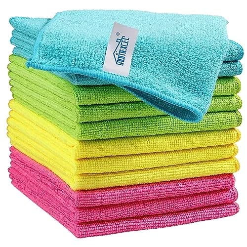 HOMEXCEL Microfiber Cleaning Cloths 12 Pack, 29cm x 29cm (11.5x11.5in) | Streak-Free Cleaning for Home & Auto thumbnail 1