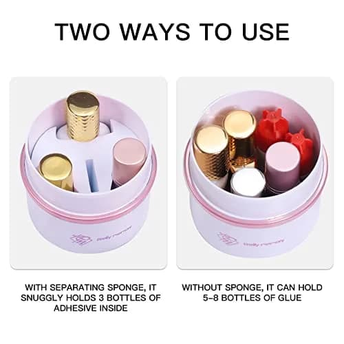 Pretty memory Lash Glue Holder for Eyelash Extensions | 3-8pcs Capacity, Airtight & Moisture-Proof Container thumbnail 3