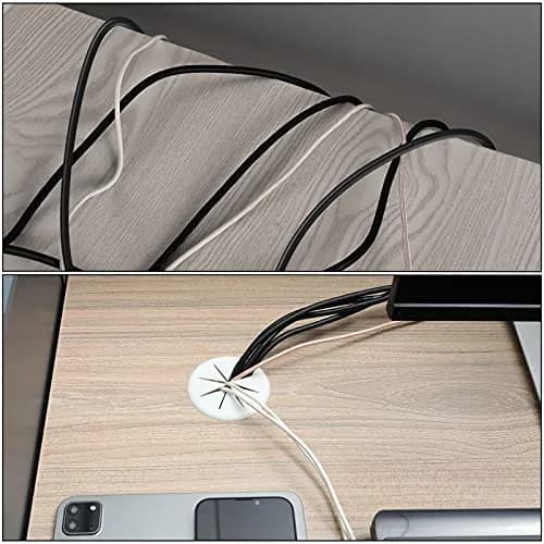 HYCC Flexible Desk Grommet 2-Pack White | Organize Wires Effectively thumbnail 6