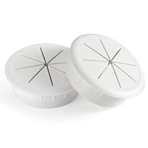 HYCC Flexible Desk Grommet 2-Pack White | Organize Wires Effectively thumbnail 1