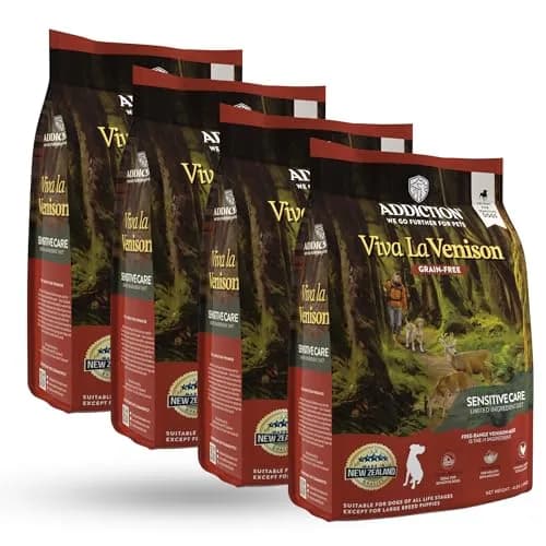 Addiction Viva La Venison Dog Food – Grain-Free Dry Dog Food with Novel Protein & Prebiotics, No Chicken, Beef, or Turkey – Made in New Zealand 4lb thumbnail 1