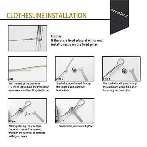 MHY 32ft (9.75m) Heavy Duty Stainless Steel Clothesline | Retractable System for Outdoor/Indoor Drying thumbnail 6