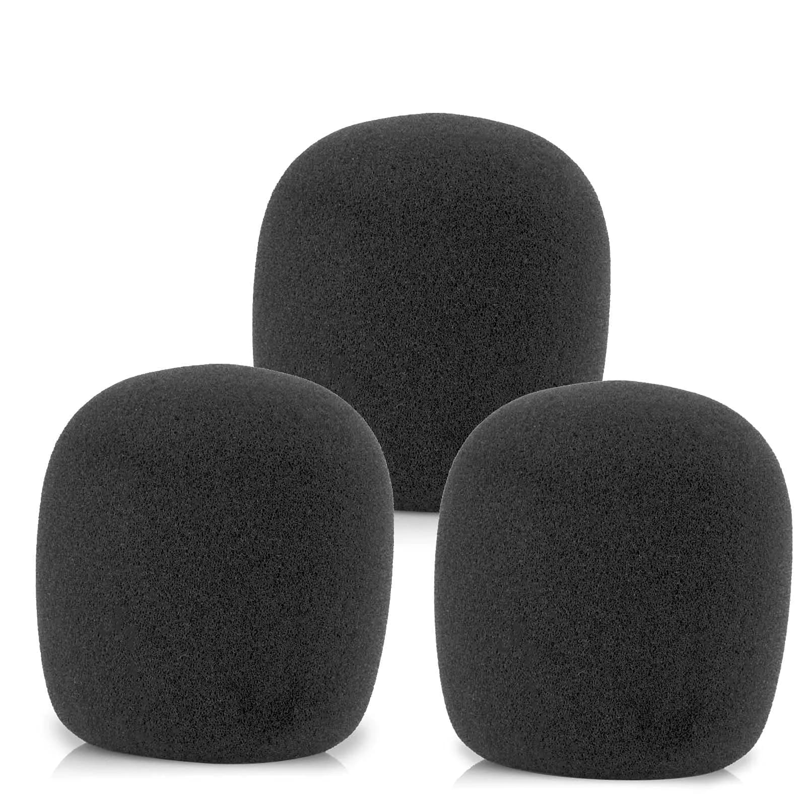 LEFXMOPHY SM58 Windscreen, Mic Foam Replacement for Shure SM58 SM48 Vocal Microphone Pop Filter, Black Noise-cancellation Windsock Cover 3-pack - main product image