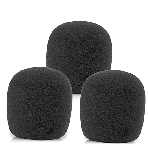 LEFXMOPHY SM58 Windscreen, Mic Foam Replacement for Shure SM58 SM48 Vocal Microphone Pop Filter, Black Noise-cancellation Windsock Cover 3-pack thumbnail 1