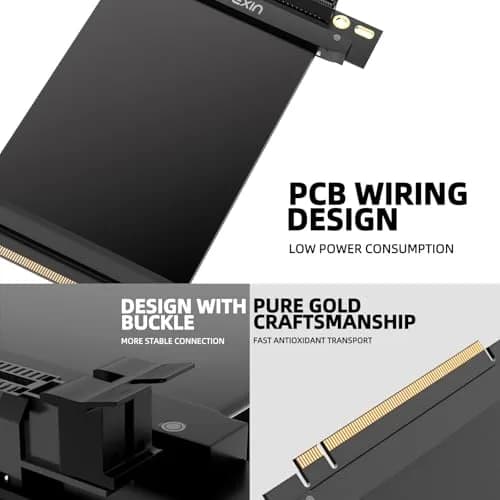 HAOYEXIN PCIE 3.0 X16 Extension Cable 15cm (5.9 inches) | Right Angle Connector for Vertical Installation thumbnail 4