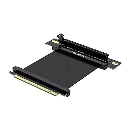 HAOYEXIN PCIE 3.0 X16 Extension Cable 15cm (5.9 inches) | Right Angle Connector for Vertical Installation thumbnail 1