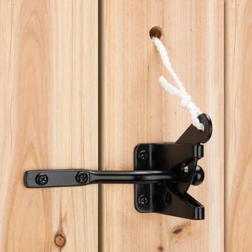 SANKINS Self Locking Gate Latch for Wooden Fence with Pull String | Heavy Duty, Lockable, Easy Install - main product image
