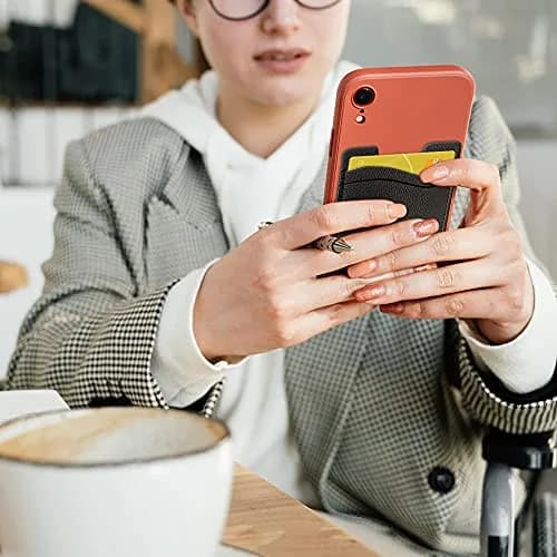 Puxnoin Leather Phone Card Holder | Slim Stick-On Wallet for Smartphones Above 4.7" thumbnail 6