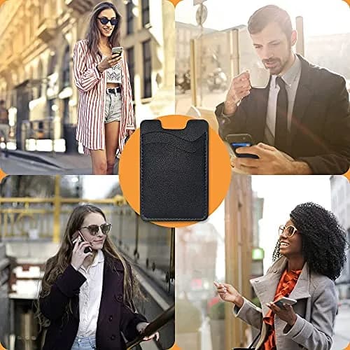 Puxnoin Leather Phone Card Holder | Slim Stick-On Wallet for Smartphones Above 4.7" thumbnail 7