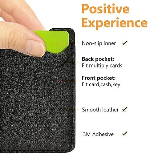 Puxnoin Leather Phone Card Holder | Slim Stick-On Wallet for Smartphones Above 4.7" thumbnail 2