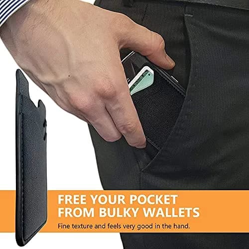 Puxnoin Leather Phone Card Holder | Slim Stick-On Wallet for Smartphones Above 4.7" thumbnail 3