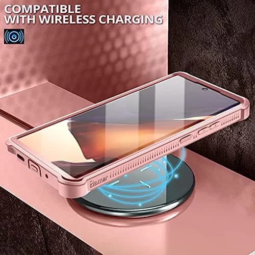 Dexnor Rose Gold 5G Case for Samsung Galaxy Note 20 Ultra 6.9 inches | Built-in Screen Protector & Kickstand thumbnail 5