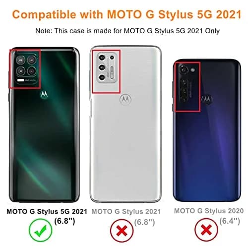 Lmposla Cellular Phone Case for Motorola Moto G Stylus 5G (2021), Pink/Teal Shockproof TPU, Soft Silicone, 2mm Protruding Edges thumbnail 2