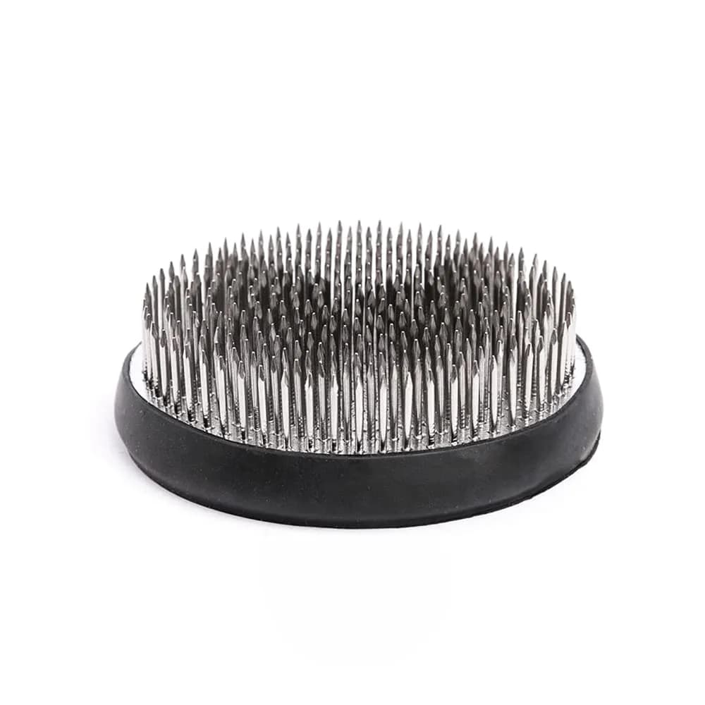 alladaga Stainless Steel Pin Flower Frog 60mm (2.4 Inch) | 169 Needles for Floral Arrangement — 3.2 Inch (80mm)