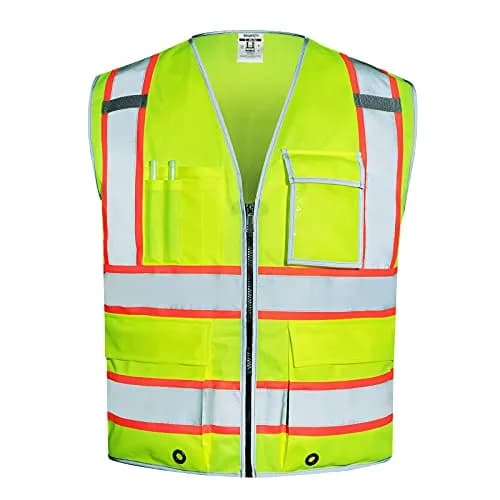 SKSAFETY Class 2 High Visibility Safety Vest XL | ANSI/ISEA 107-2020 Compliant with 360° Reflective Strips thumbnail 1
