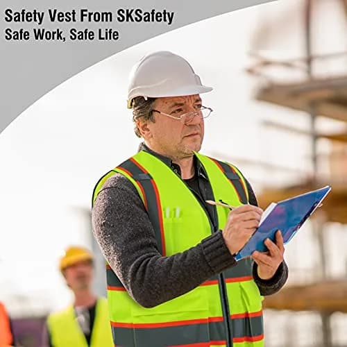 SKSAFETY Class 2 High Visibility Safety Vest XL | ANSI/ISEA 107-2020 Compliant with 360° Reflective Strips thumbnail 9