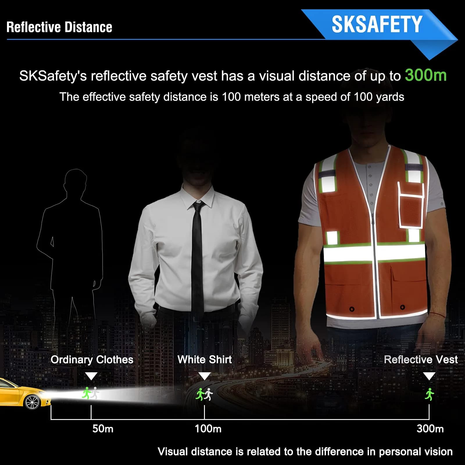 SKSAFETY High Visibility Class 2 Safety Vest Orange 2XL | ANSI/ISEA 107-2020 Compliant - view 3