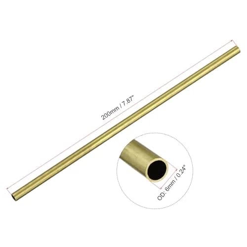 uxcell Brass Round Tube 6mm OD 0.5mm Wall Thickness 200mm Length Pipe Tubing (3 Pcs) thumbnail 2