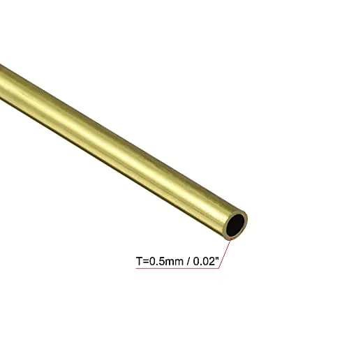 uxcell Brass Round Tube 4mm OD x 0.5mm Wall x 200mm Length Pipe Tubing (3 Pcs) | Precision Seamless Construction for DIY & Industrial Use thumbnail 3