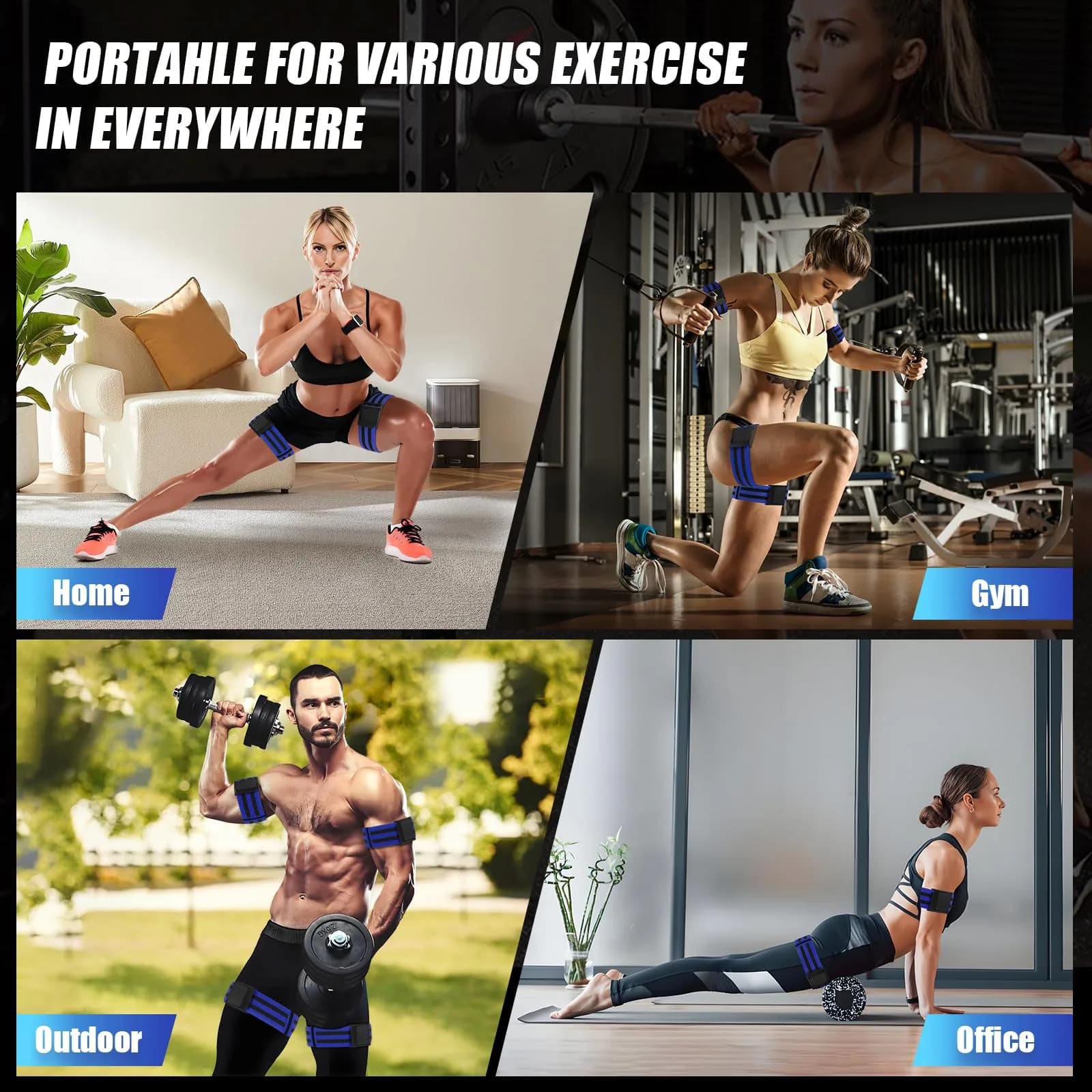 ROSYQUARZ BFR Booty Bands 89.9cm (35.4'') | Blood Flow Restriction Training for Glutes & Arms - view 5