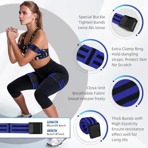 ROSYQUARZ BFR Booty Bands 89.9cm (35.4'') | Blood Flow Restriction Training for Glutes & Arms thumbnail 2