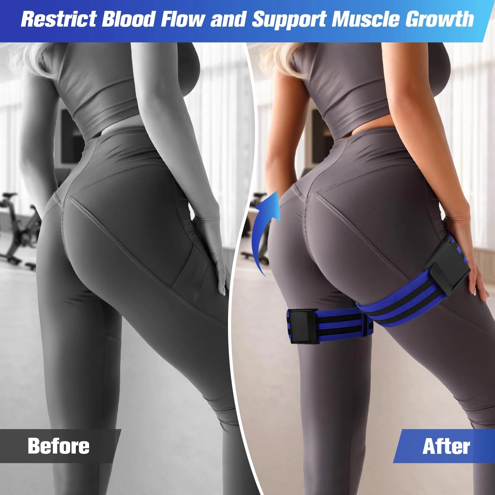 ROSYQUARZ BFR Booty Bands 89.9cm (35.4'') | Blood Flow Restriction Training for Glutes & Arms - view 3
