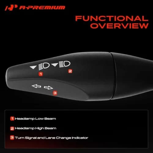 A-Premium Turn Signal Switch Multifunction Switch Compatible with Ford | OEM-Quality, Bolt-On Fit, 12V, One Year Guarantee thumbnail 3