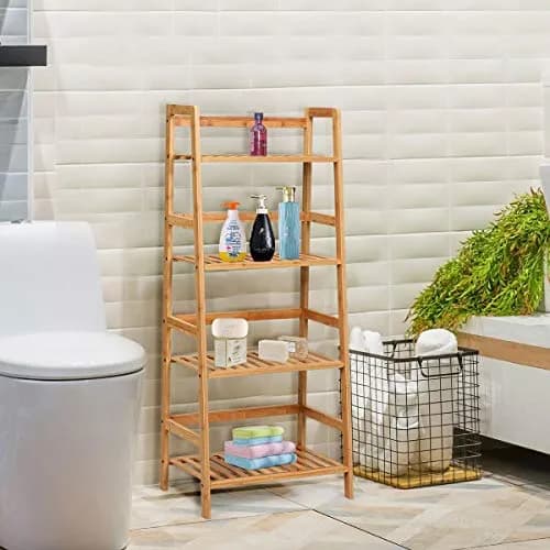 GRAFFY 4-Tier Ladder Shelf Plant Stand, Bamboo Storage Rack, Natural | Modern Home Decor thumbnail 4