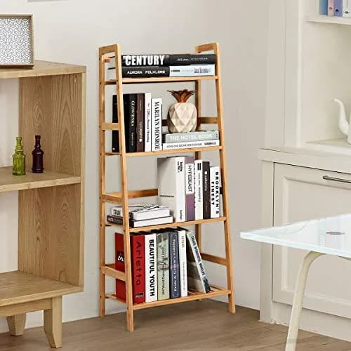 GRAFFY 4-Tier Ladder Shelf Plant Stand, Bamboo Storage Rack, Natural | Modern Home Decor thumbnail 2