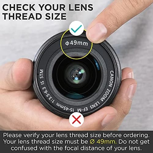 Altura Photo 49mm Wide Angle Lens with Macro for Canon EOS M50, R100 | 0.43x HD Coating thumbnail 3