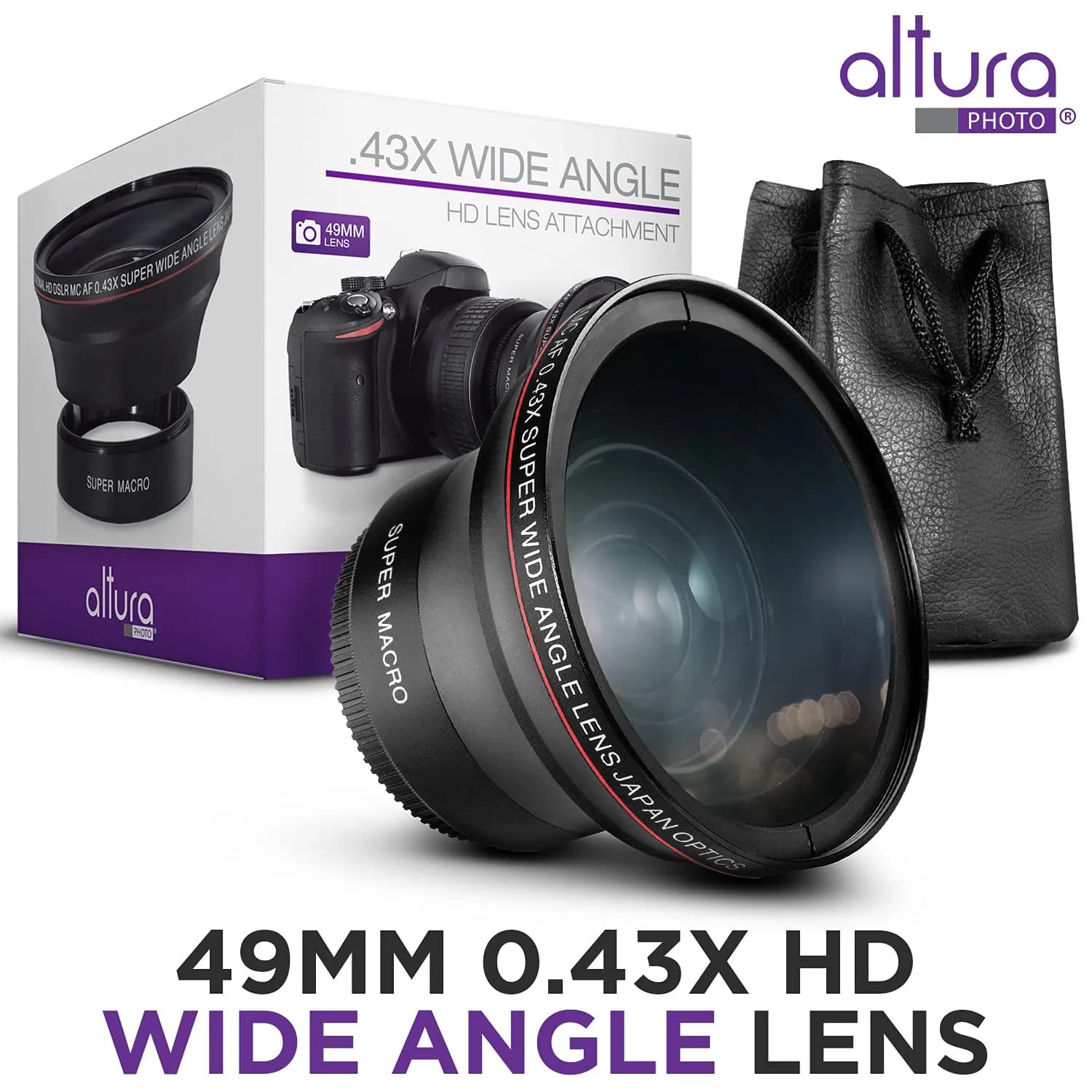 Altura Photo 49mm Wide Angle Lens with Macro for Canon EOS M50, R100 | 0.43x HD Coating - view 4