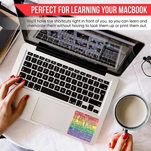 Synerlogic Mac OS Shortcuts Sticker | Laminated Vinyl MacBook Cheatsheet for macOS | Rainbow Edition (3.25 x 3.25 inches) thumbnail 7
