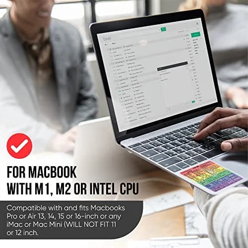 Synerlogic Mac OS Shortcuts Sticker | Laminated Vinyl MacBook Cheatsheet for macOS | Rainbow Edition (3.25 x 3.25 inches) thumbnail 8
