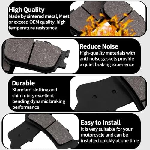 SOLLON Brake Pads for Kawasaki EN650 Vulcan S 2015-2020 | Quiet, Durable, Easy Install thumbnail 5