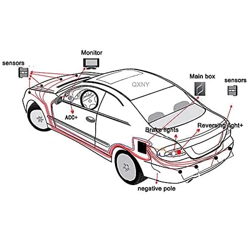 ELSNU Car Parking Sensors Kit Reverse Radar System 8 Sensors (Black) | Dual-Core Work for Accurate Detection thumbnail 6