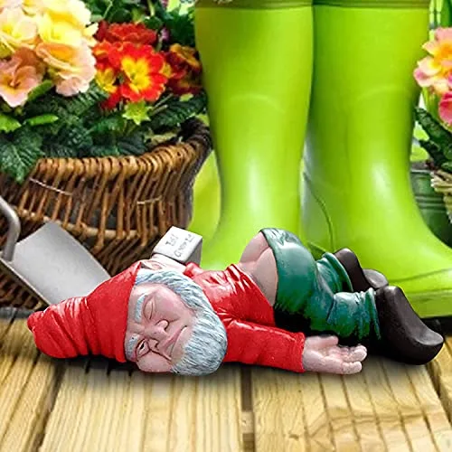 IcyAits Funny Drunk Dwarf Garden Gnome Statue 15.2cm (6 inches) | Resin Sculpture for Outdoor Decor thumbnail 5
