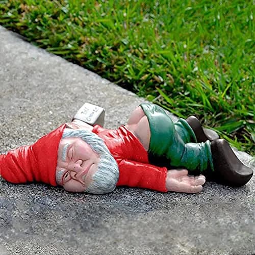 IcyAits Funny Drunk Dwarf Garden Gnome Statue 15.2cm (6 inches) | Resin Sculpture for Outdoor Decor thumbnail 1