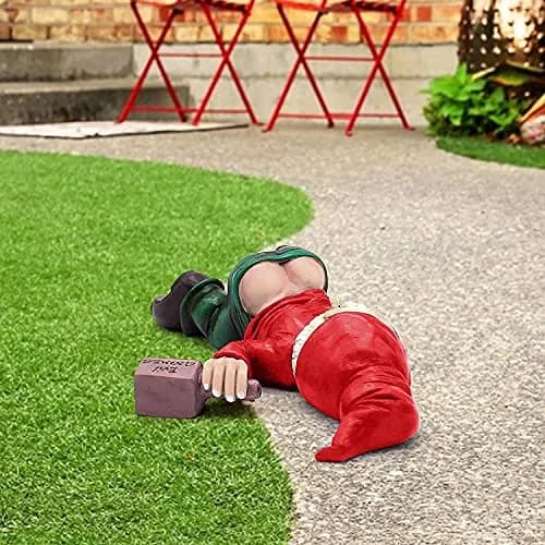 IcyAits Funny Drunk Dwarf Garden Gnome Statue 15.2cm (6 inches) | Resin Sculpture for Outdoor Decor thumbnail 3