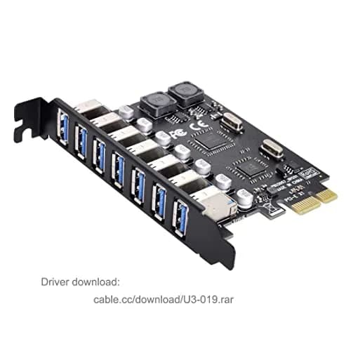 ChenYang 7 Port PCI-E 1X to 7 USB 3.0 HUB PCI Express Expansion Card Adapter with 120mm Bracket | 5Gbps Data Transfer thumbnail 8