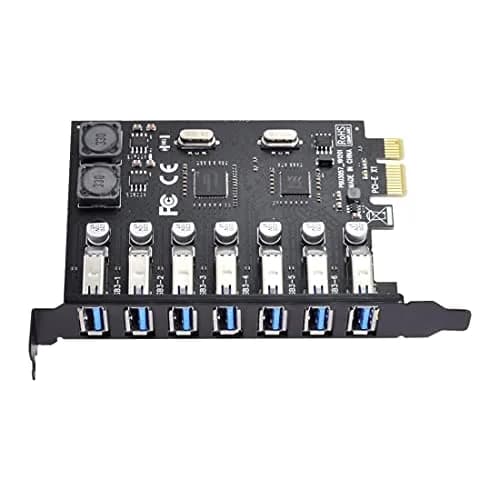 ChenYang 7 Port PCI-E 1X to 7 USB 3.0 HUB PCI Express Expansion Card Adapter with 120mm Bracket | 5Gbps Data Transfer thumbnail 9