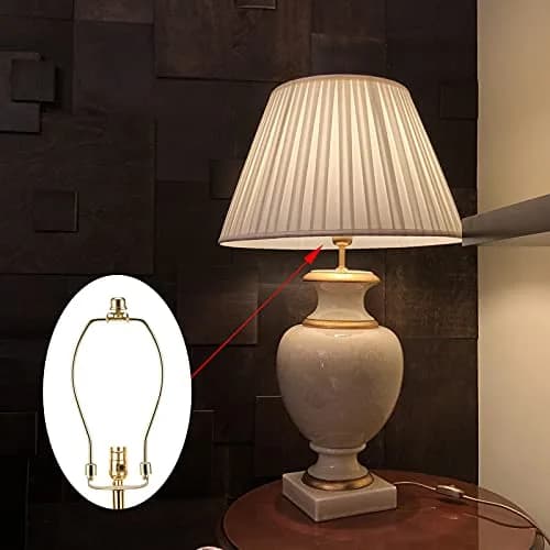 saangseon 8 Inch Brass Lamp Harp Holder Kits with Finials and Saddle Bases, Light Duty, Set of 2 | DIY Lighting Accessories Horn Frame Lampshade Brackets thumbnail 5