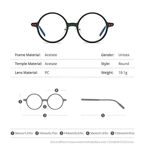 HEPIDEM Vintage Round Optical Glasses Frame 50mm (24mm Bridge) | Authentic Acetate Eyewear Imported for India thumbnail 3