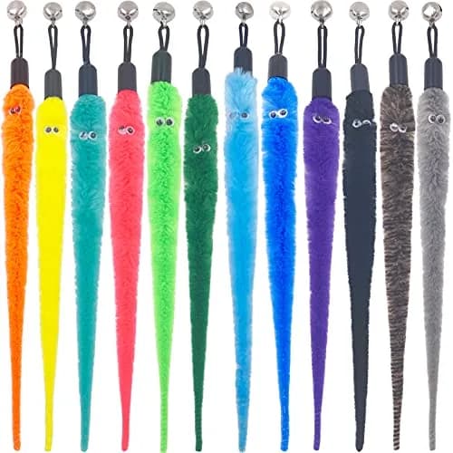 TIENAILING Cat Toy Worm Refills, 12 Pieces | Interactive Cat Wand Attachments for Indoor Cats thumbnail 1