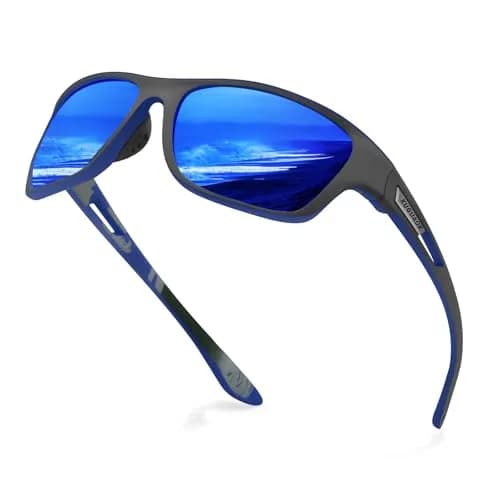 KUGUAOK Polarized Sports Sunglasses for Men Driving Cycling Fishing 70mm | UV 100% Protection thumbnail 1