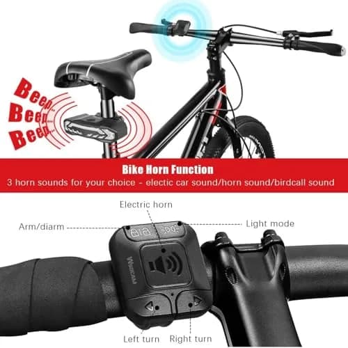 wsdcam Smart Bike Tail Light with Turn Signals, Brake Light, Alarm & Horn - 160 Lumens | USB Rechargeable, IP54 Waterproof thumbnail 5